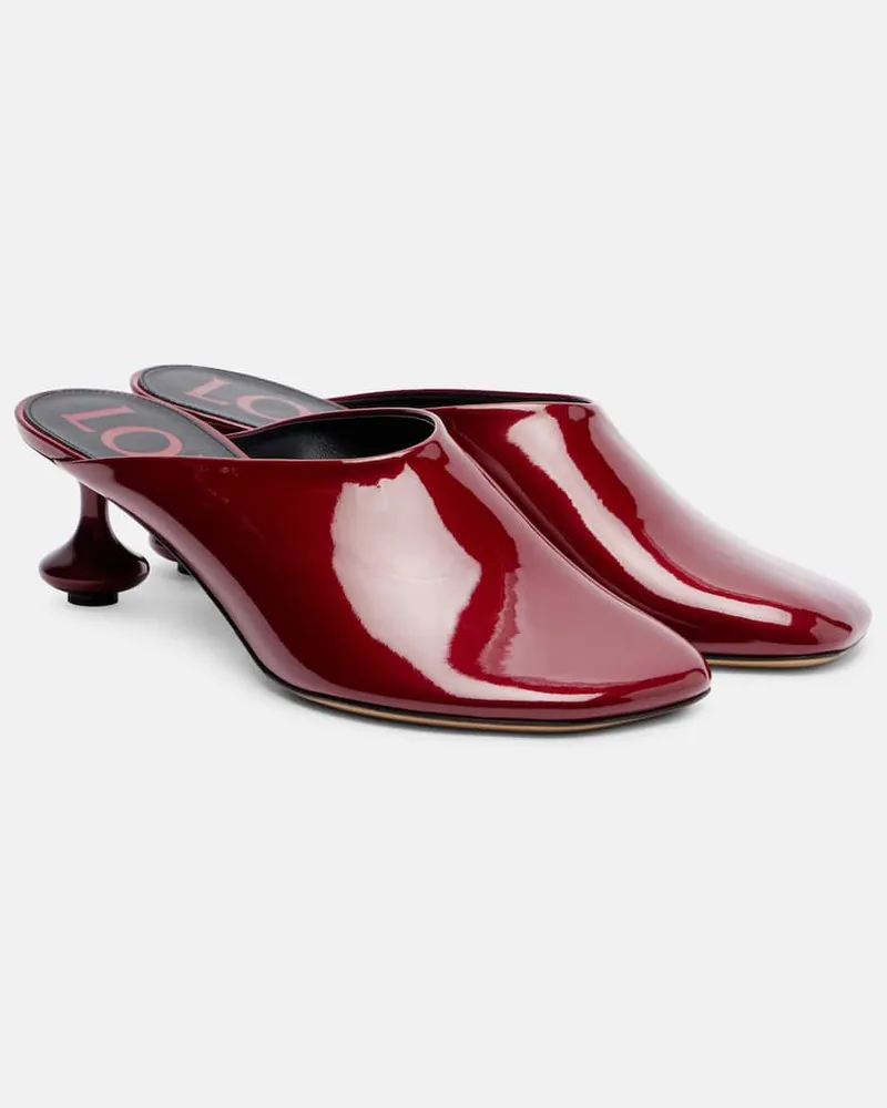 Loewe Mules Toy 45 aus Lackleder Burgund