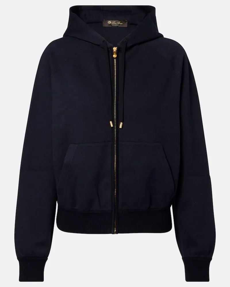 Loro Piana Hoodie Viera aus einem Baumwollgemisch Blau