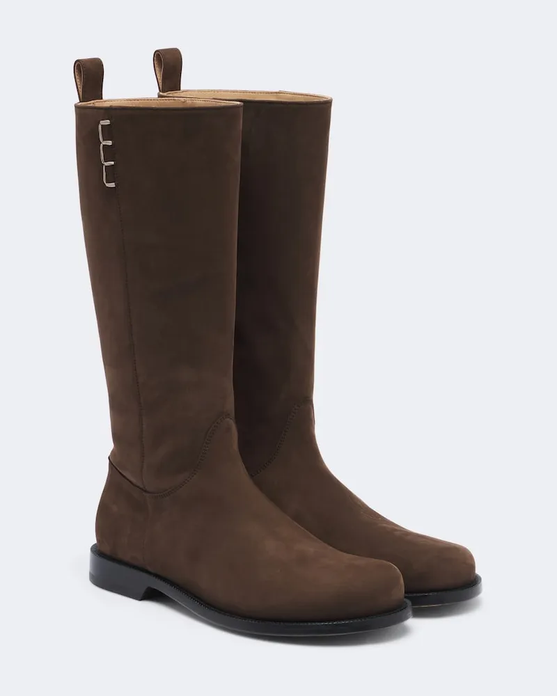 J.W.Anderson Kniehohe Stiefel aus Veloursleder Braun