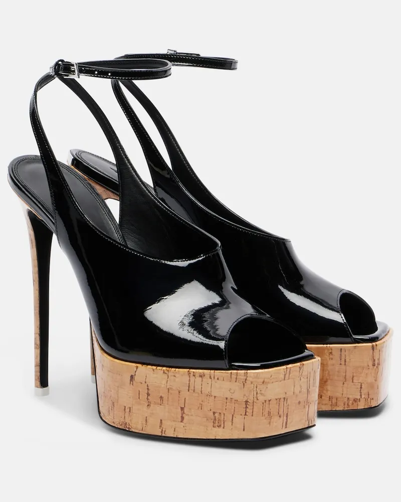 ATTICO Plateau-Pumps Ornella aus Lackleder Schwarz