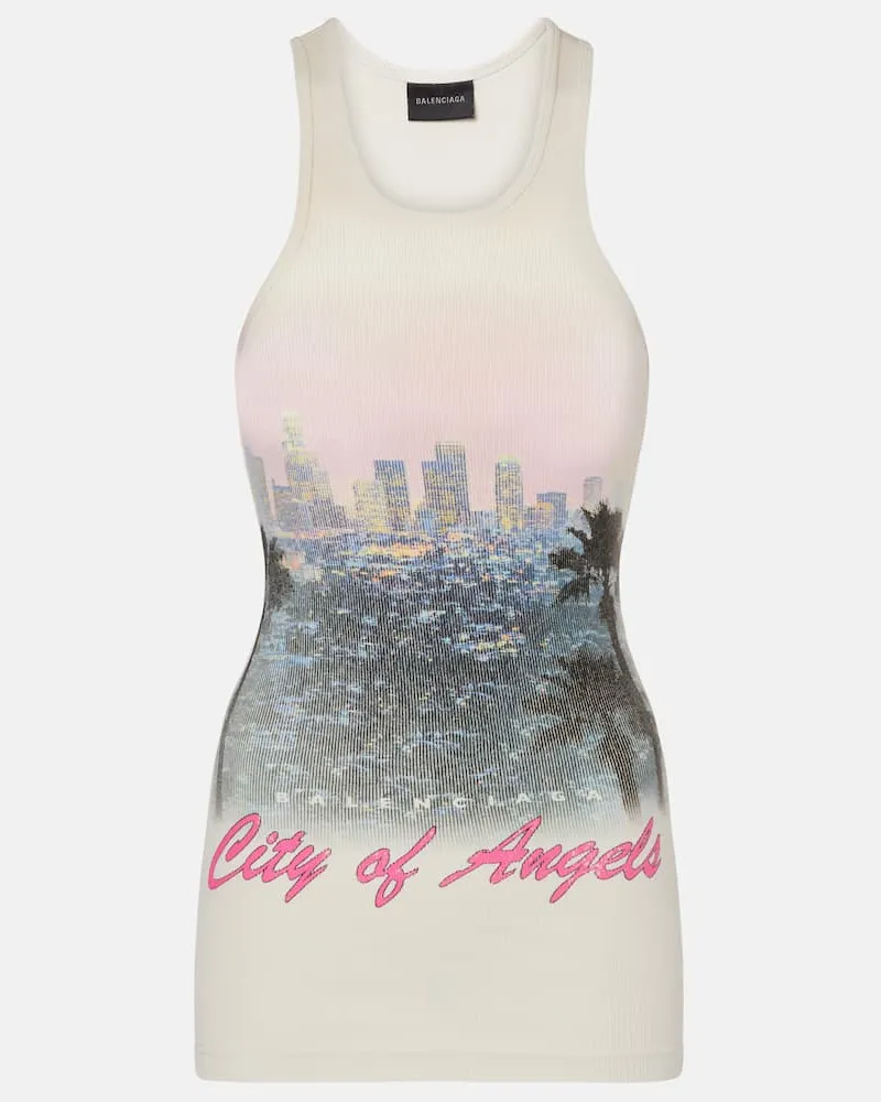 Balenciaga Top City of Angels aus Baumwolle Beige
