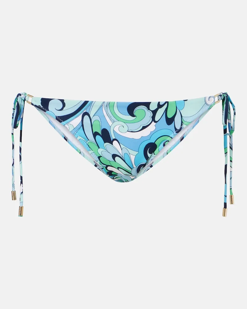 Melissa Odabash Bedrucktes Bikini-Höschen Cancun Blau