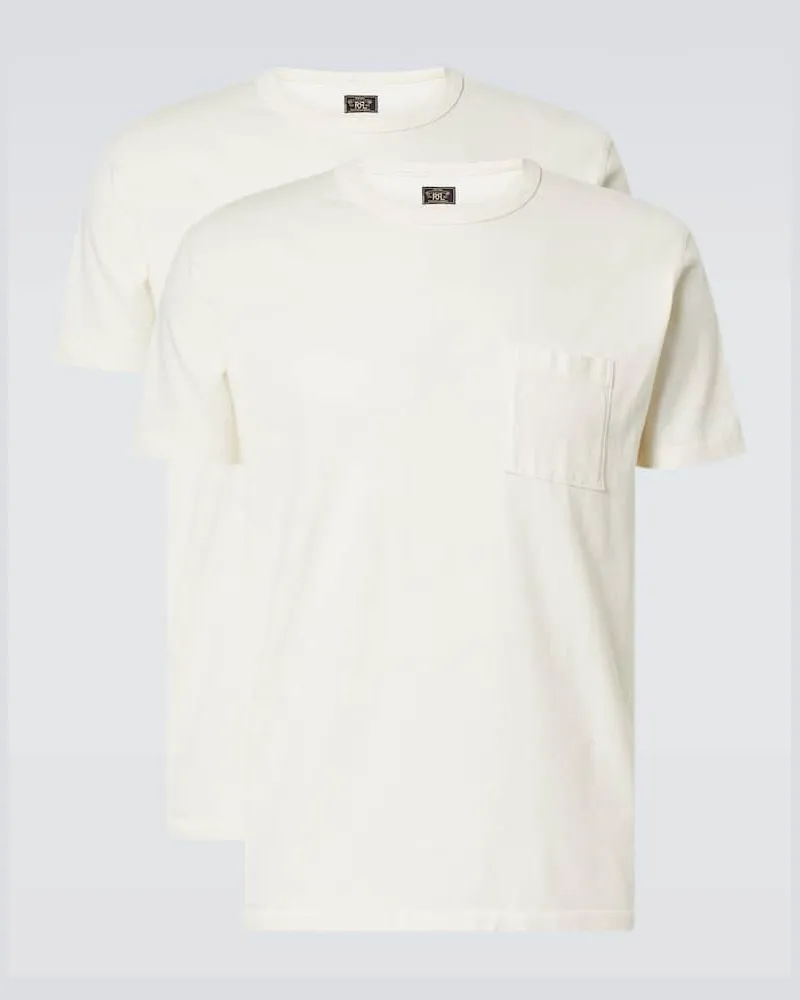 RRL Set aus zwei T-Shirts aus Baumwoll-Jersey Weiß