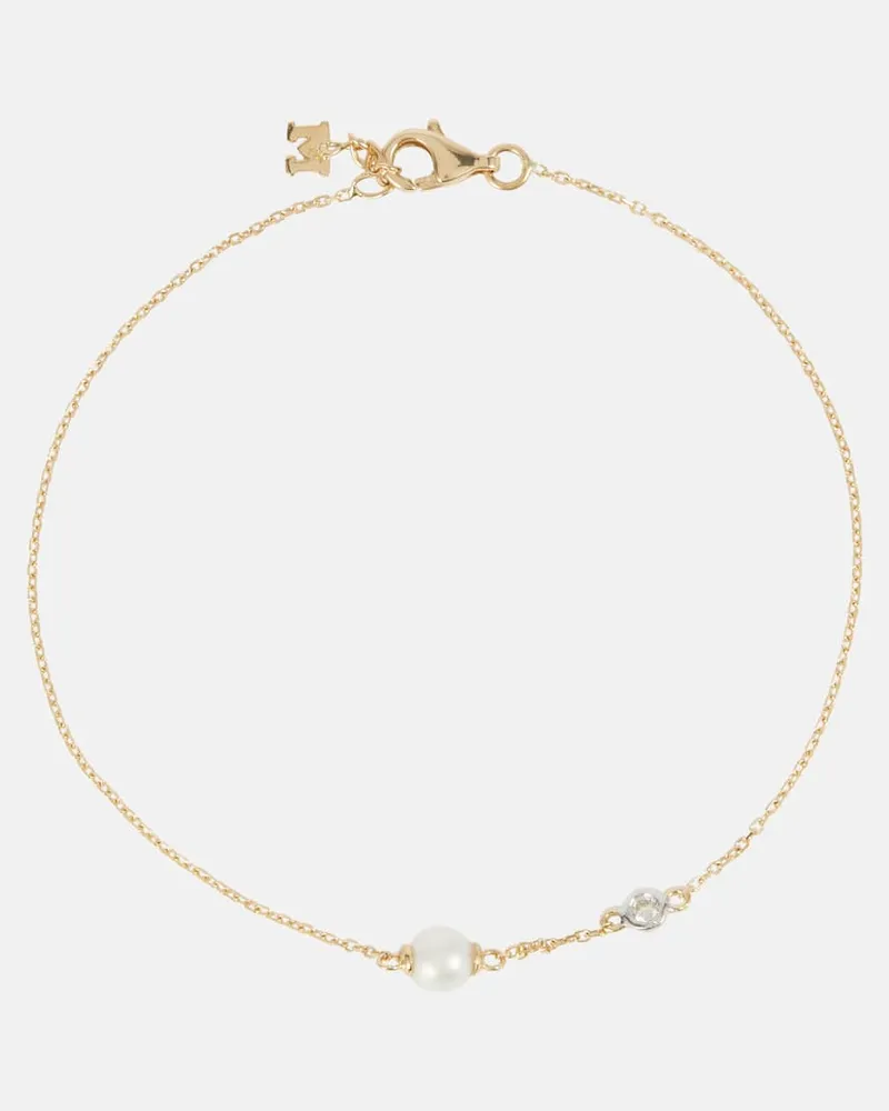 MATEO Armband aus 14kt Gelbgold mit Diamant und Süßwasserperle Gold