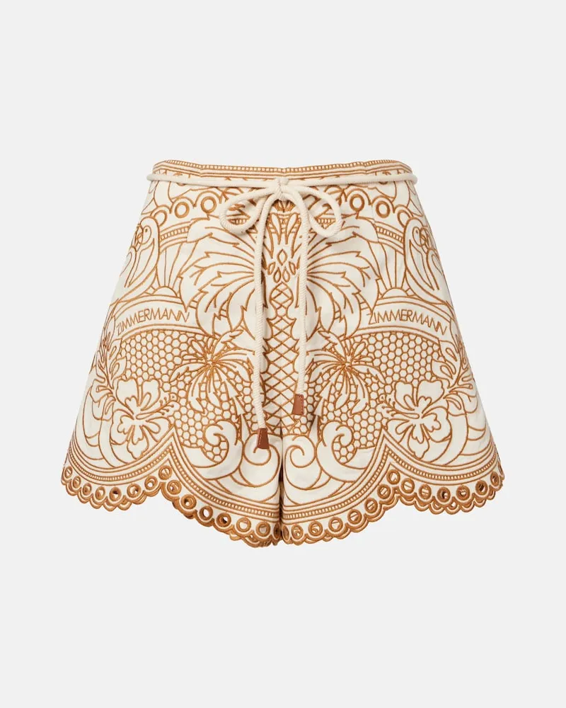 Zimmermann Shorts Como aus Baumwolle Weiß
