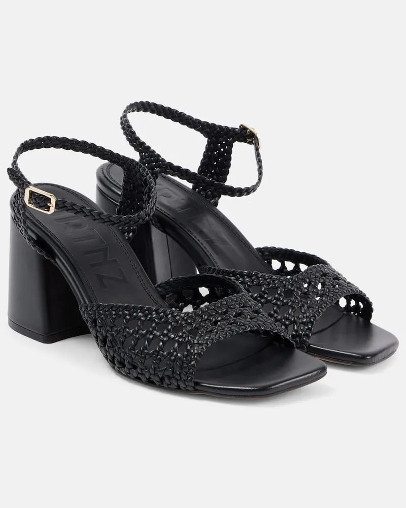 SOULIERS MARTINEZ Sandalen Capri aus Leder Schwarz