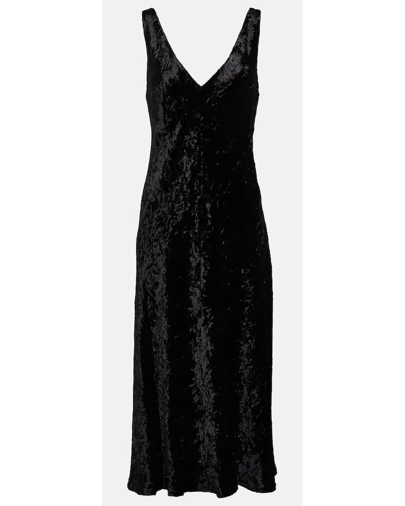 Vince Slipdress aus Samt Schwarz