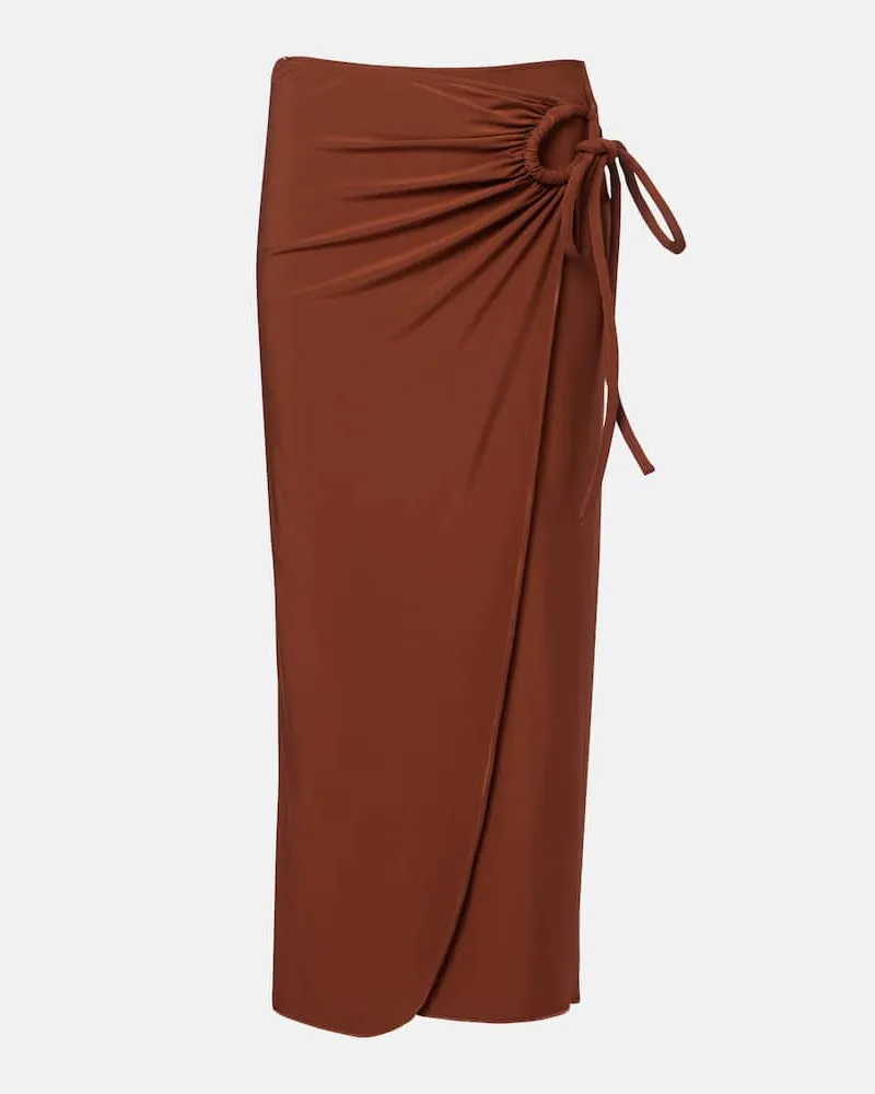 Max Mara Wickelrock Afoso aus Jersey Braun