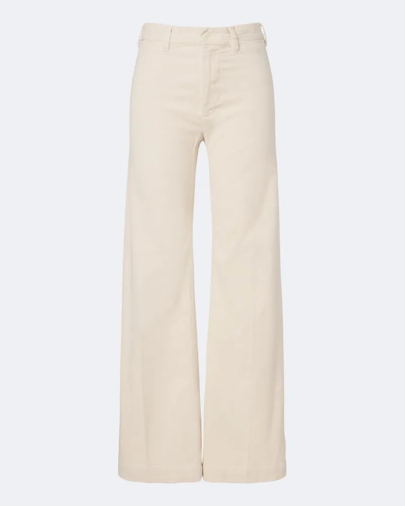 Ralph Lauren Weite Hose aus Baumwollcord Weiß