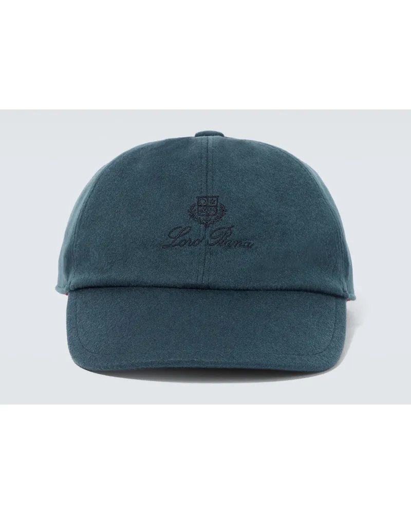 Loro Piana Baseballcap aus Kaschmir Blau