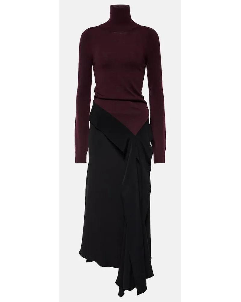 Victoria Beckham Midikleid aus Wolle Schwarz