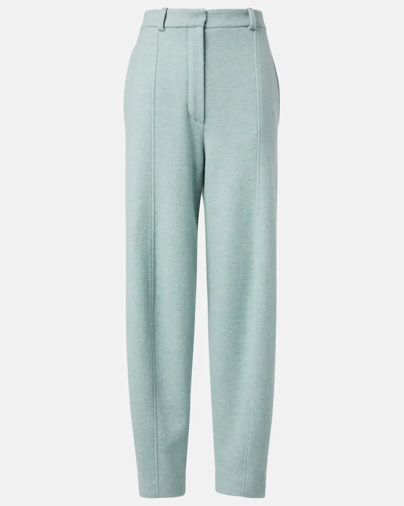 Loro Piana High-Rise-Hose aus einem Kaschmirgemisch Grün