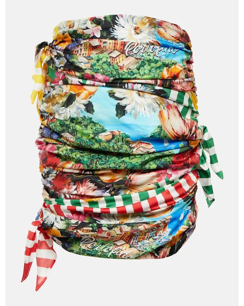 Dolce & Gabbana Minirock Portofino aus Seide Multicolor