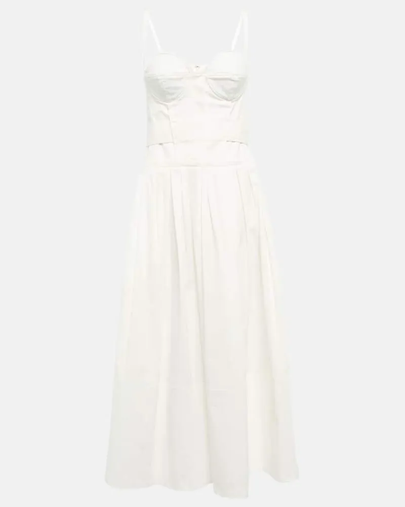 Proenza Schouler Midikleid aus einem Baumwollgemisch Weiß