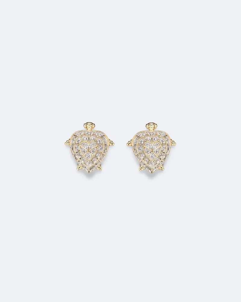 Yvonne Léon Yvonne Léon Ohrringe Tortue Coeur aus 9kt Gelbgold mit Diamanten Gold