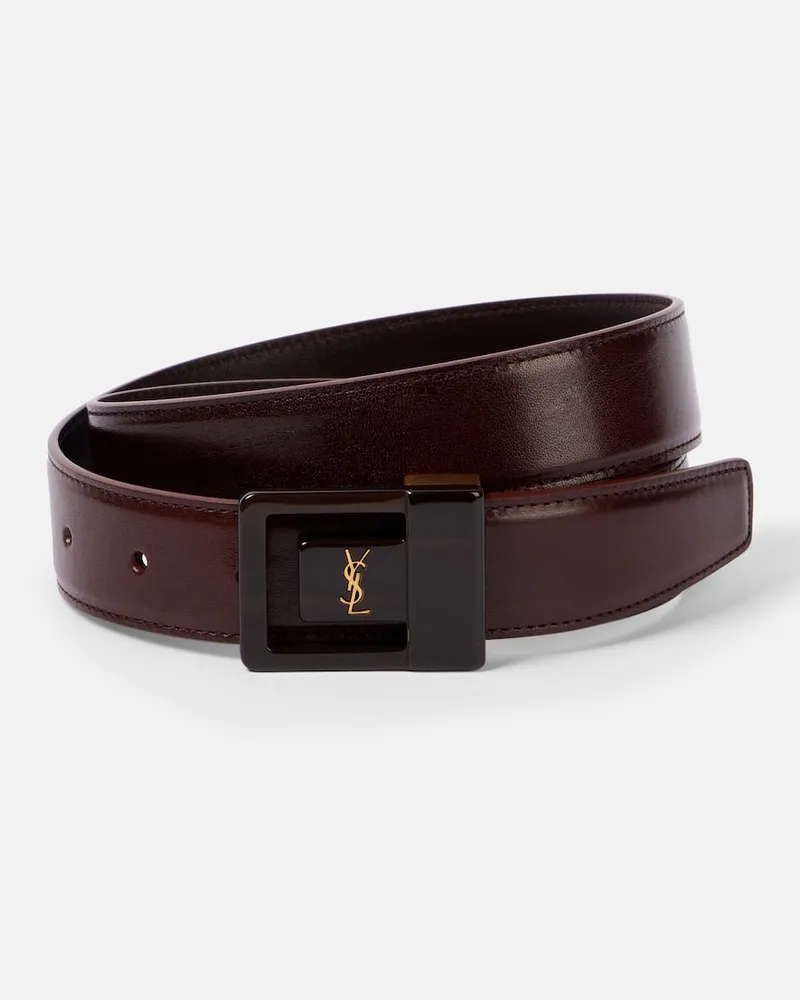 Saint Laurent Gürtel La 66 aus Leder Braun