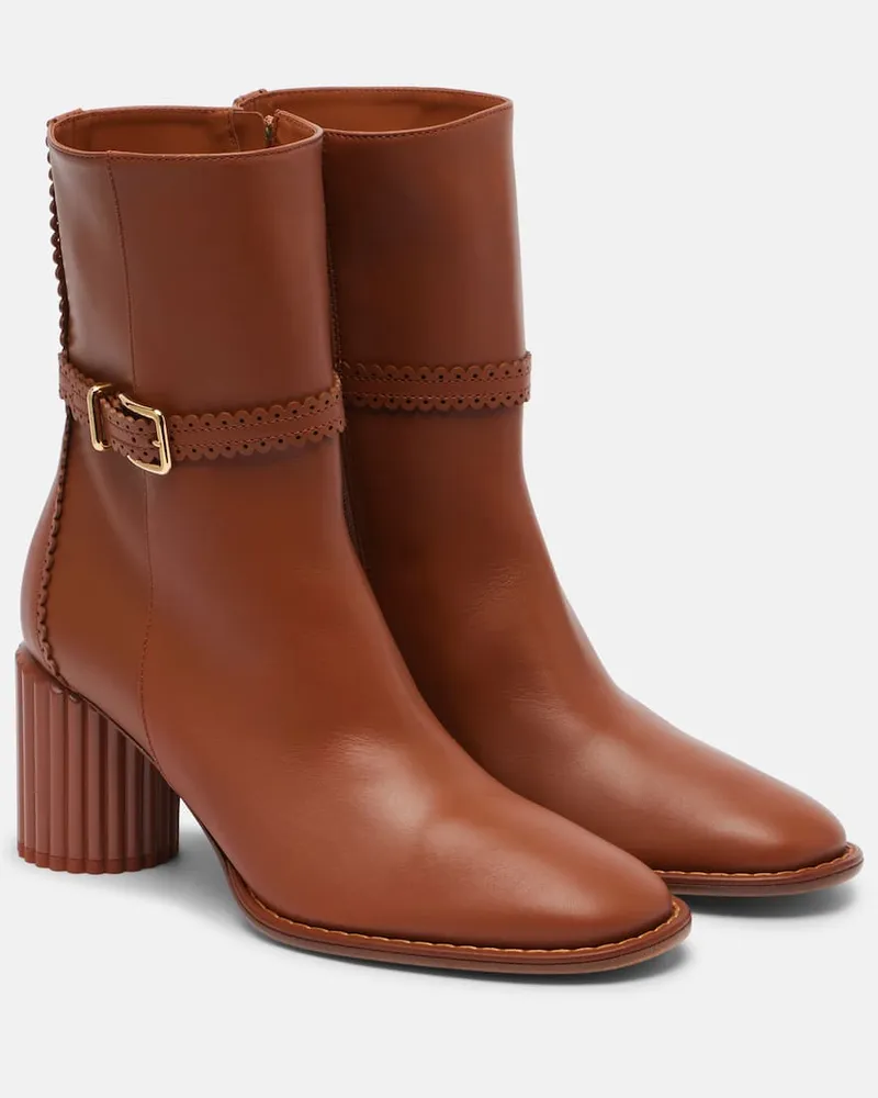 Zimmermann Ankle Boots Eddie 70 aus Leder Braun
