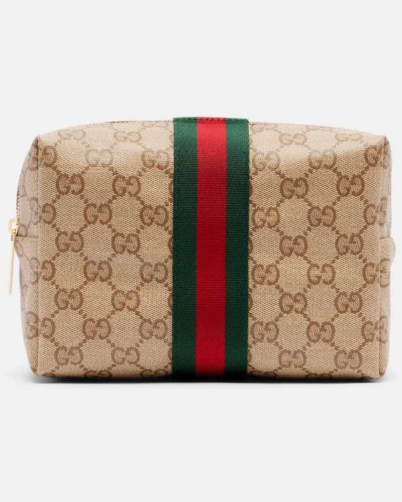 Gucci Kosmetiketui Gucci Essence Classic GG aus Canvas Beige
