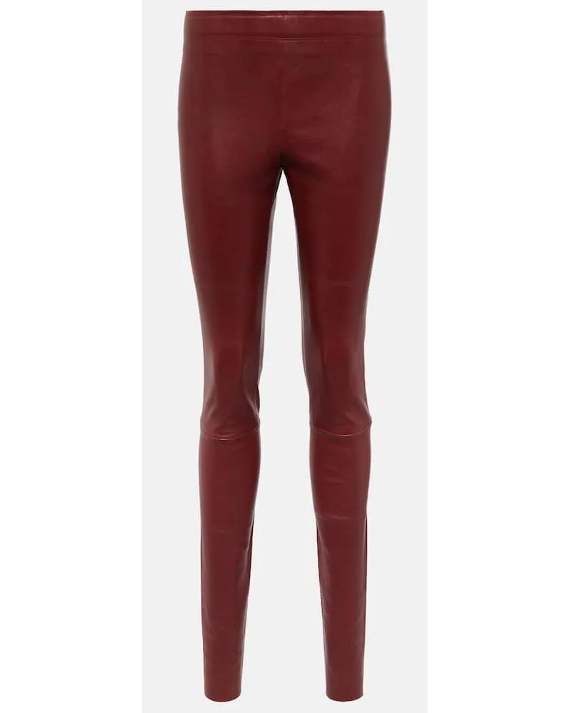 Stouls Leggings Carolyn aus Leder Rot