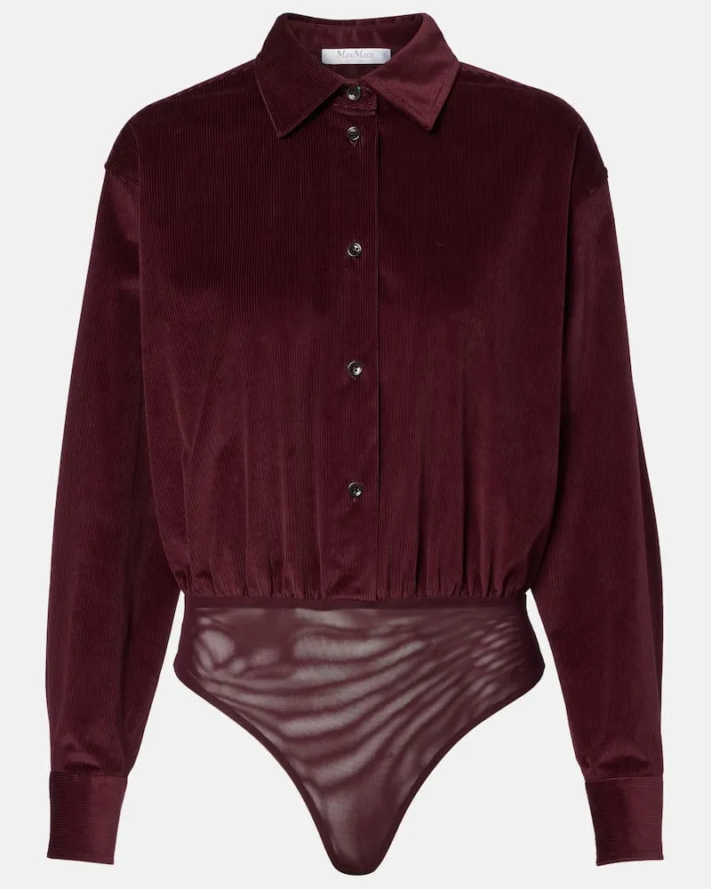 Max Mara Body Fertile aus Baumwoll-Cord Burgunderrot