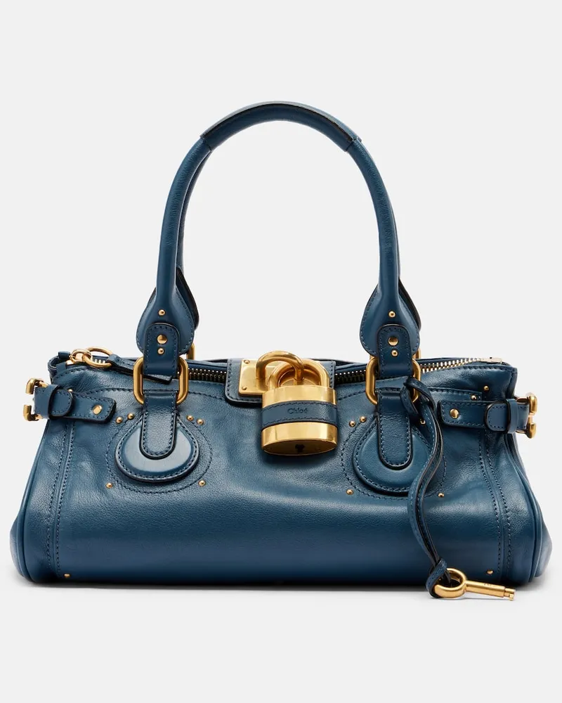 Chloé Chloé Schultertasche Paddington Large aus Leder Blau