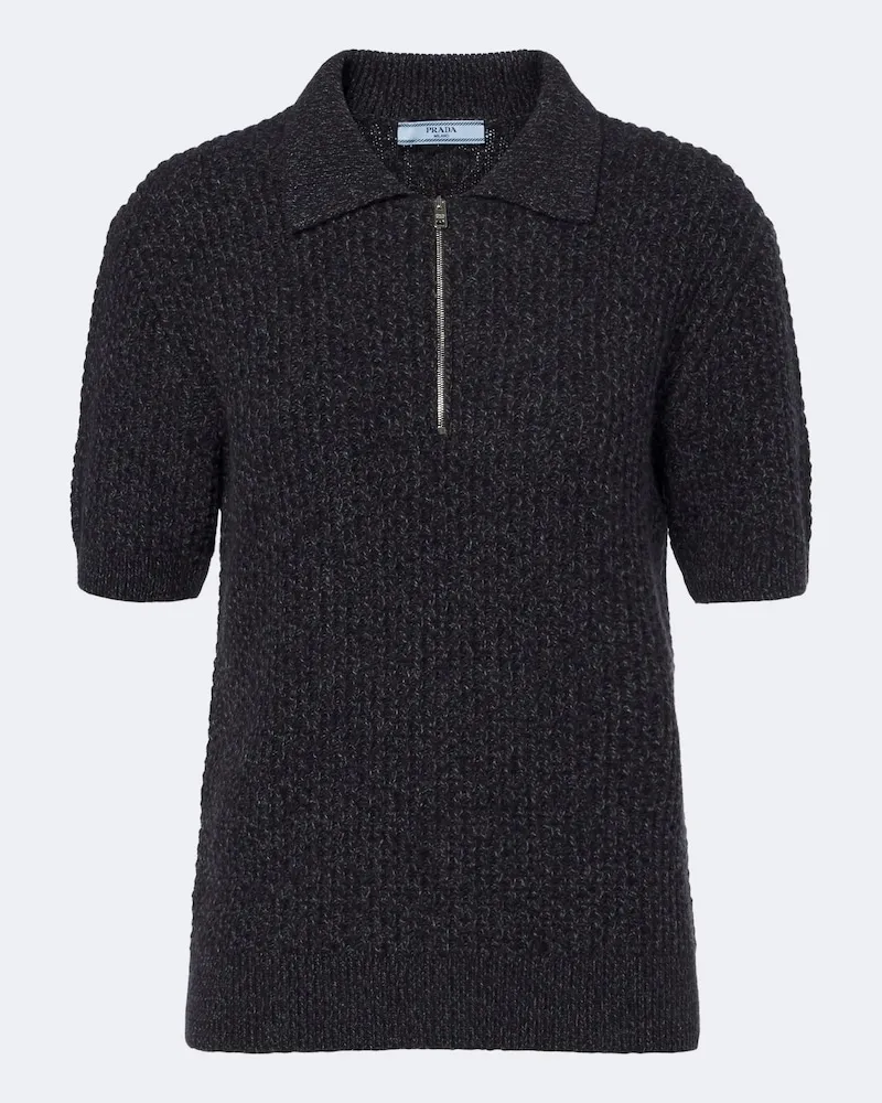 Prada Polopullover aus Wolle und Kaschmir Blau