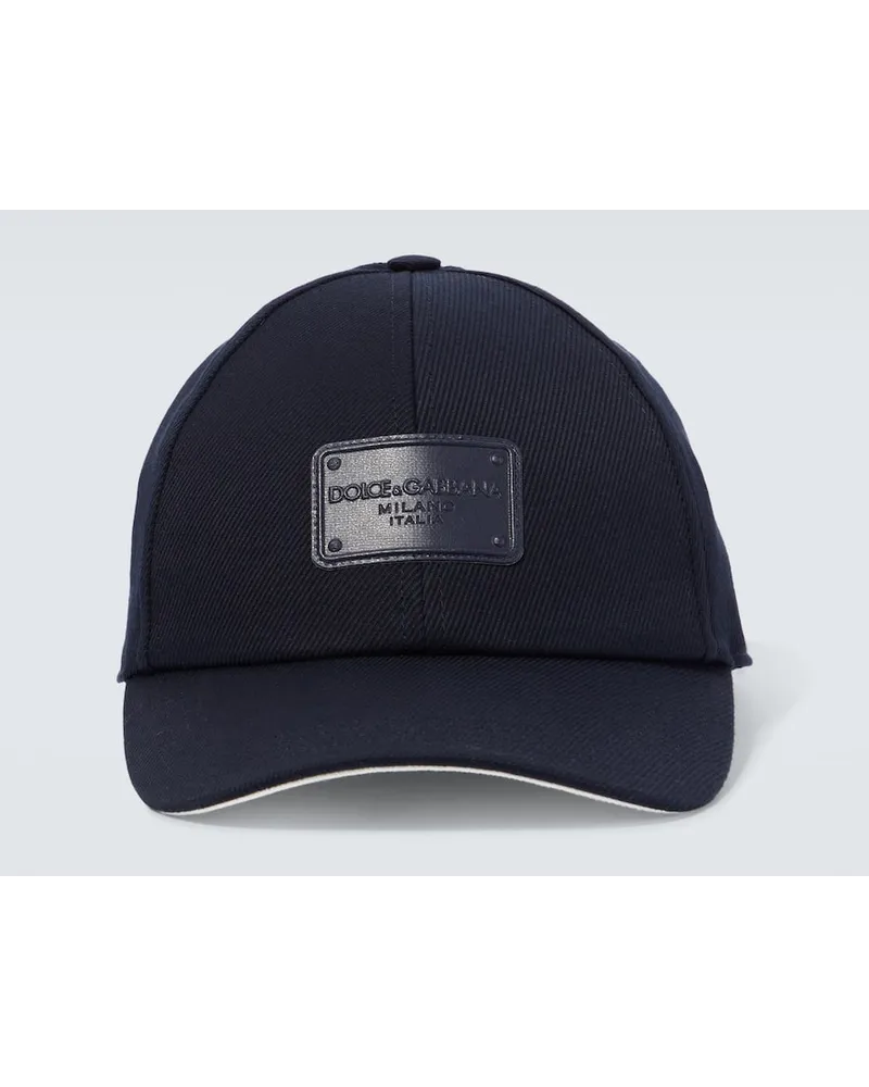 Dolce & Gabbana Baseballcap aus Baumwolle Blau
