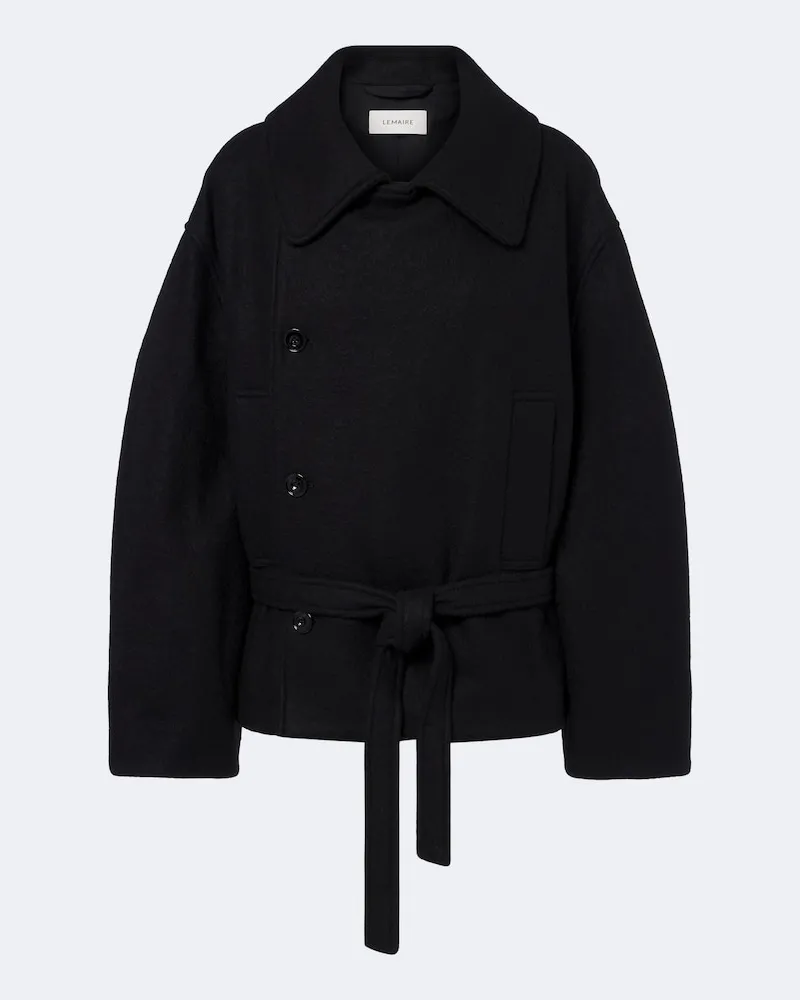 Christophe Lemaire Mantel aus Wolle und Alpakawolle Schwarz
