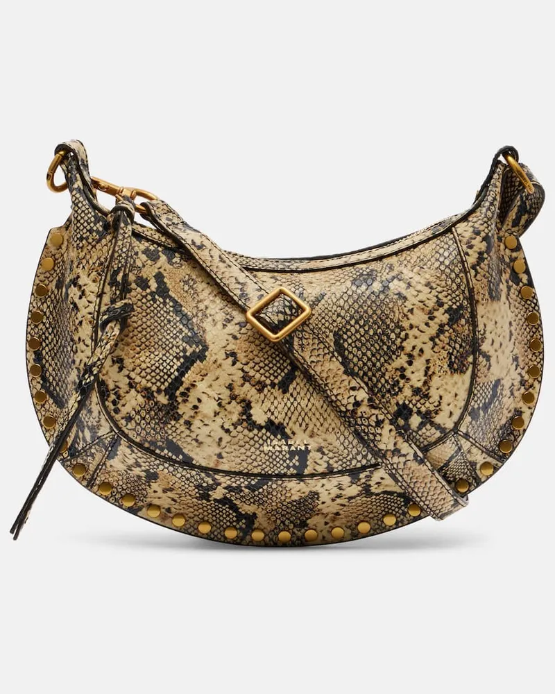 Isabel Marant Schultertasche Oskan Moon aus Leder Beige