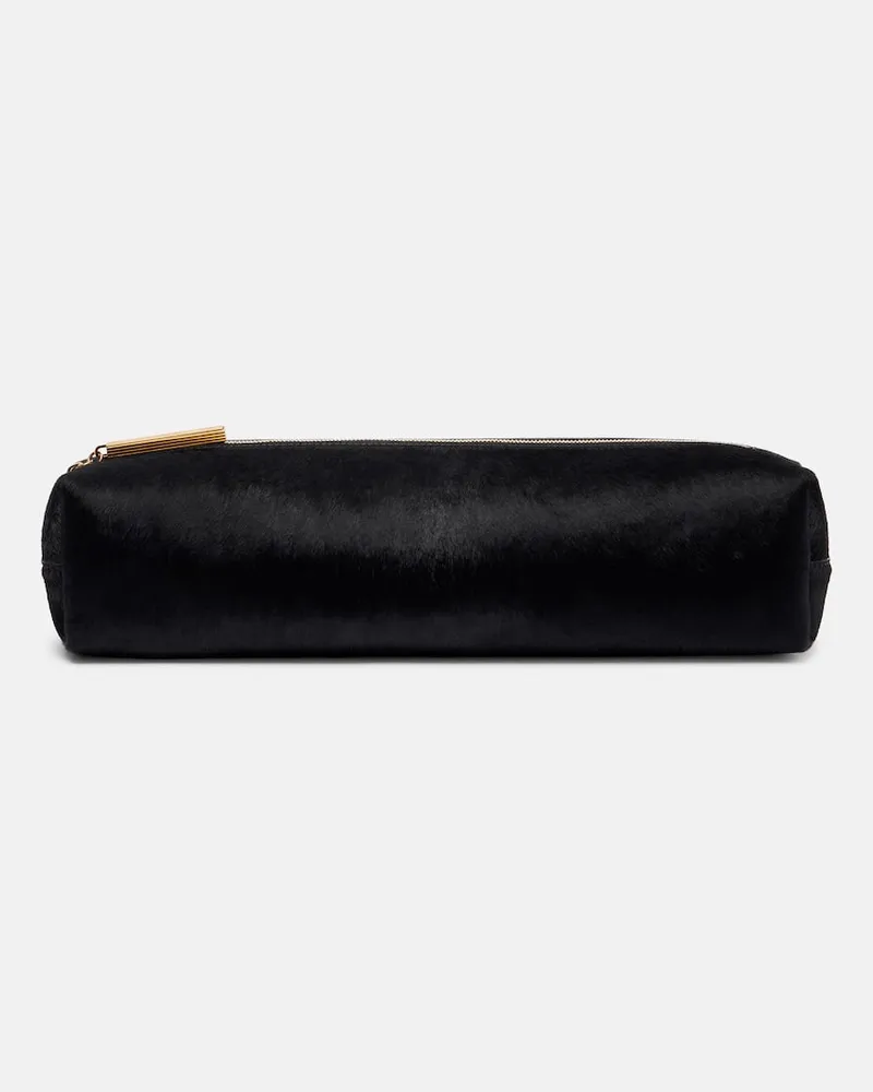 KHAITE Clutch Kye aus Kalbshaar Schwarz