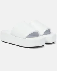 Balenciaga Plateau-Pantoletten Rise aus Leder Weiss