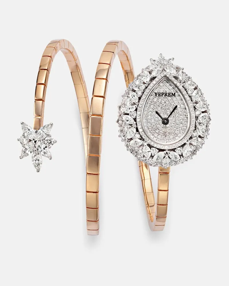 YEPREM Uhr Y-Momento aus 18kt Weiß- und Roségold (750/1000) mit Diamanten Gold