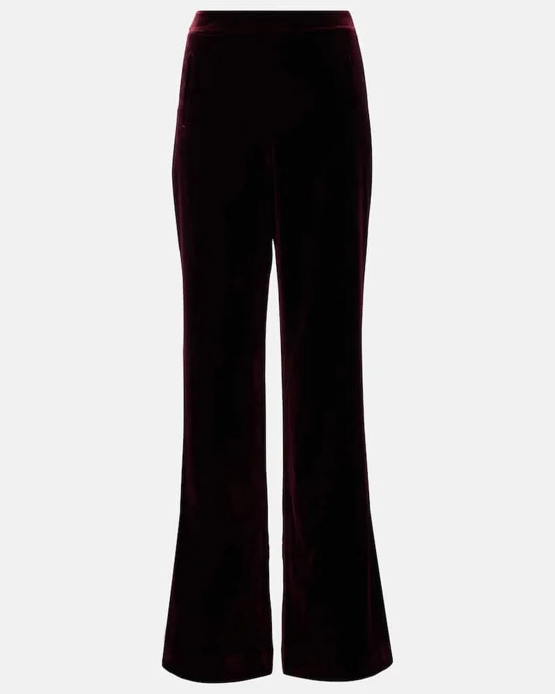 Roland Mouret Weite Hose aus Samt Burgunderrot