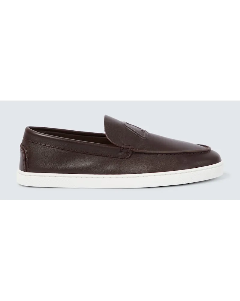 Christian Louboutin Slip-Ons Varsiboat aus Leder Braun