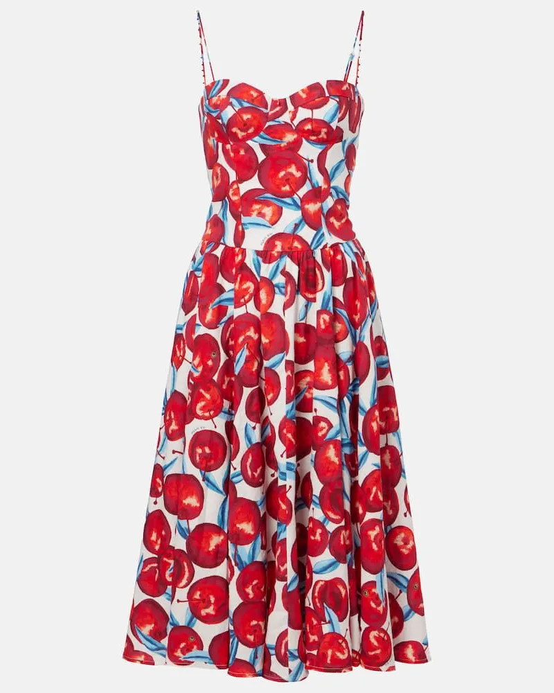 FARM Rio Bedrucktes Midikleid aus einem Leinengemisch Multicolor
