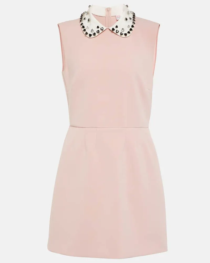 RED Valentino Verziertes Minikleid aus Cady Pink