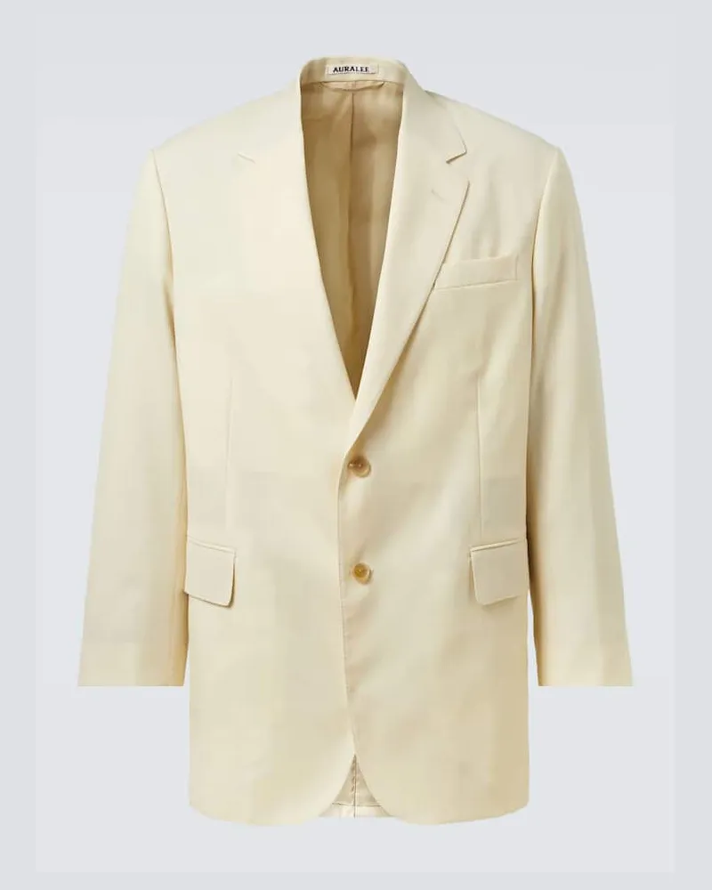 AURALEE Blazer aus Wolle und Mohair Weiß