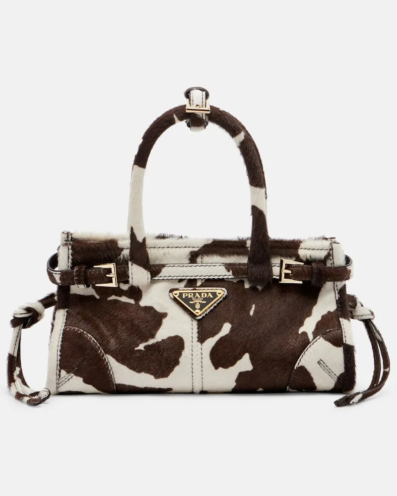 Prada Henkeltasche Prada Bonnie Mini aus Kalbshaar Weiß