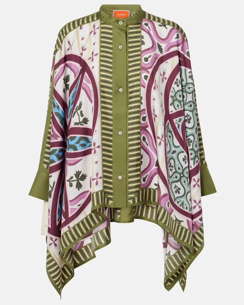 La DoubleJ Bedrucktes Hemd Foulard aus Seiden-Twill Multicolor