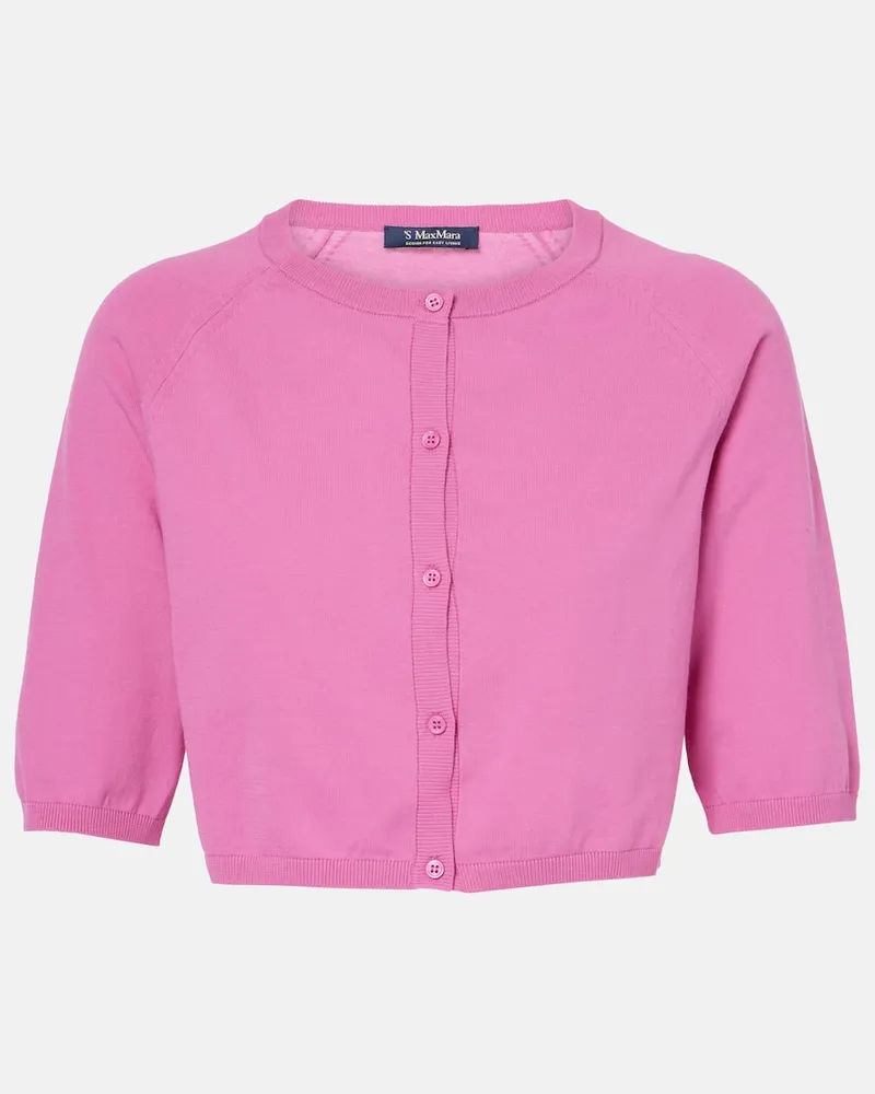 Max Mara Cropped-Cardigan Pam aus Baumwolle Rosa