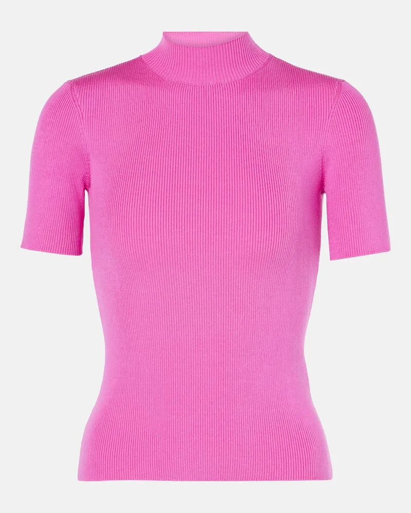 Oscar de la Renta Top aus Jersey Rosa