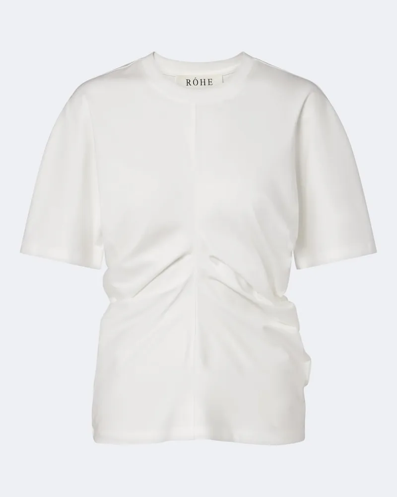 Róhe Róhe T-Shirt aus Baumwolle und Seide Weiß