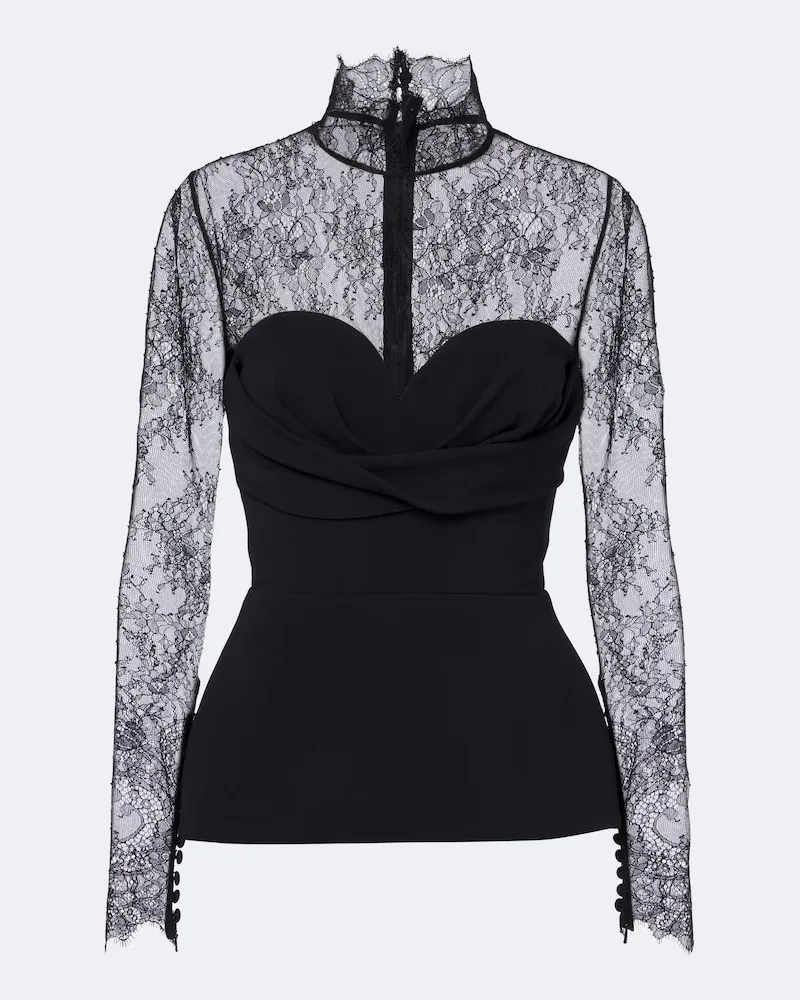 Elie Saab Bustier-Top mit Spitze Schwarz