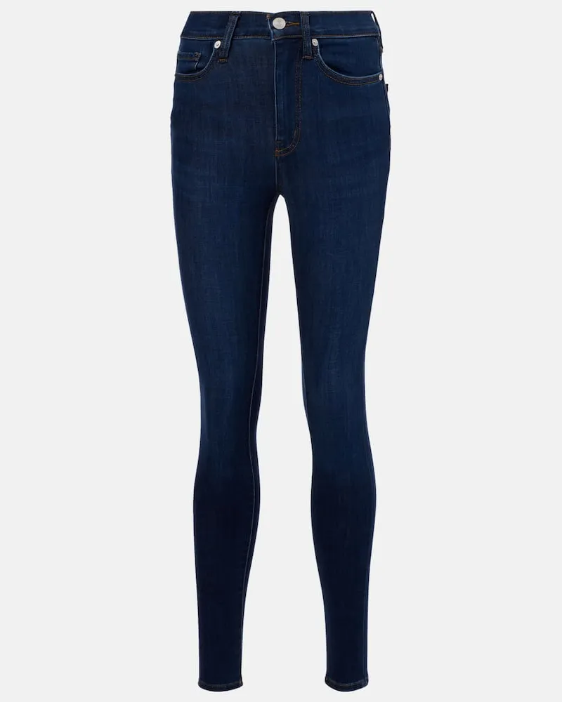 Frame Denim High-Rise Skinny Jeans Blau