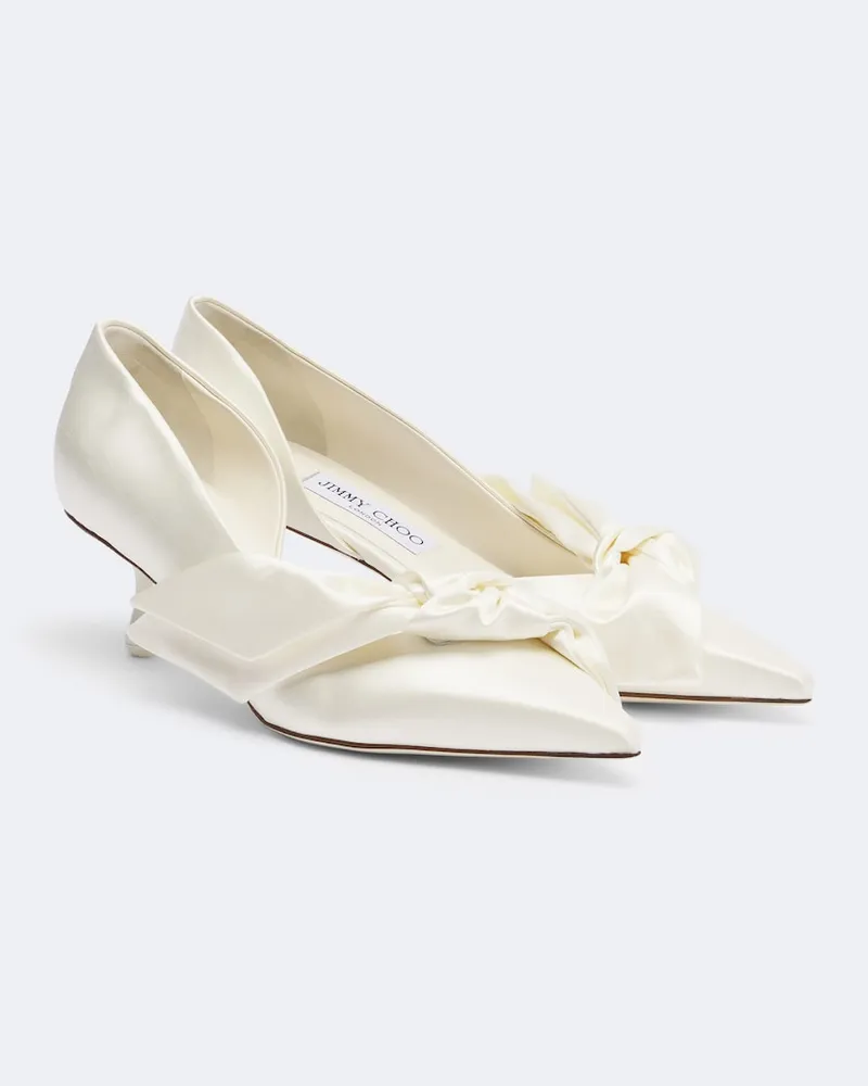 Jimmy Choo Pumps Issy aus Satin Weiß