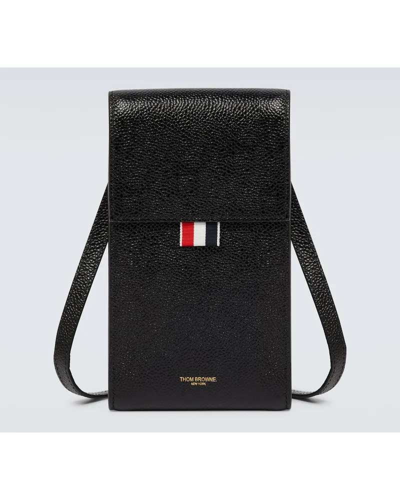 Thom Browne Smartphone-Etui aus Leder Schwarz