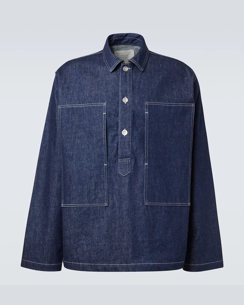 Studio Nicholson X Aaron Levine Jeanshemd York Blau