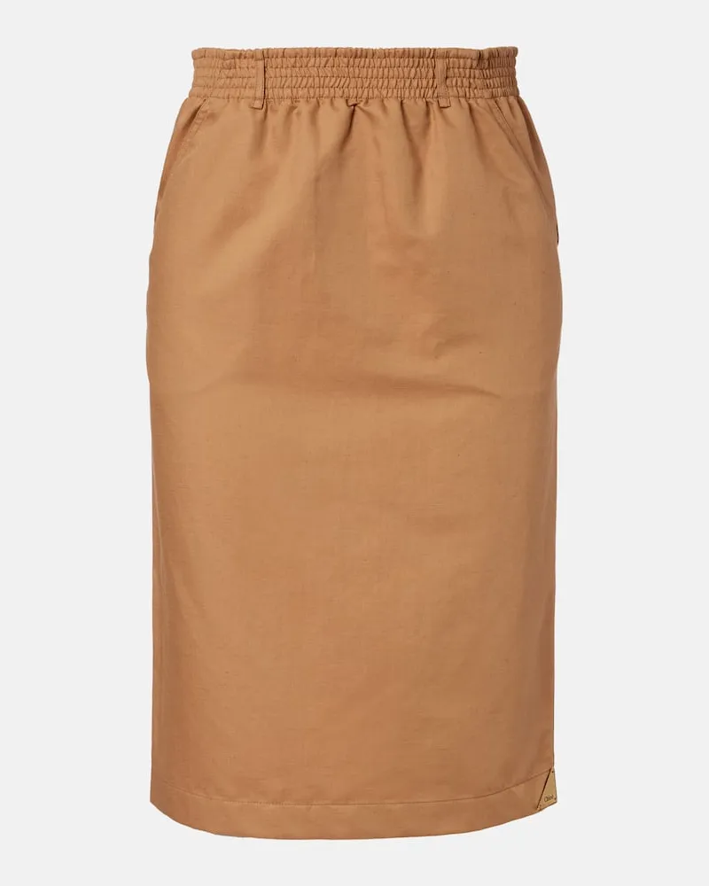 Chloé Chloé Bleistiftrock aus Gabardine Braun
