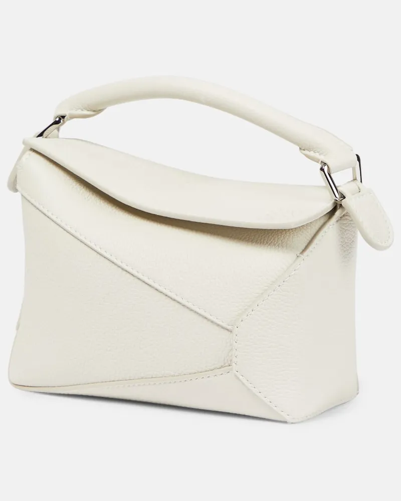 Loewe Tote Puzzle Mini aus Leder Weiß