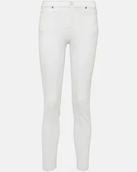 7 for all mankind High-Rise Cropped Skinny Jeans Weiss